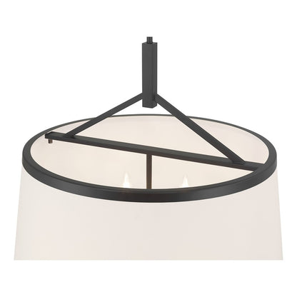Millennium Lighting Montrine 6Lt Pendant, Matte Black/White