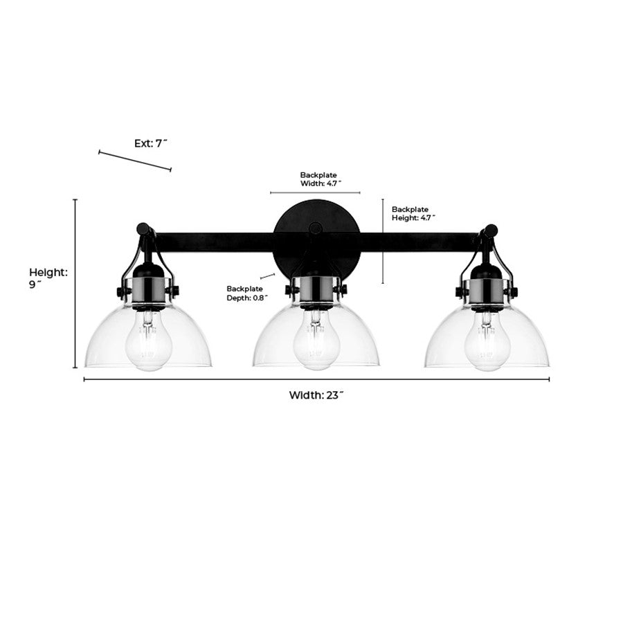 Millennium Lighting 3Lt 23" Vanity, Black