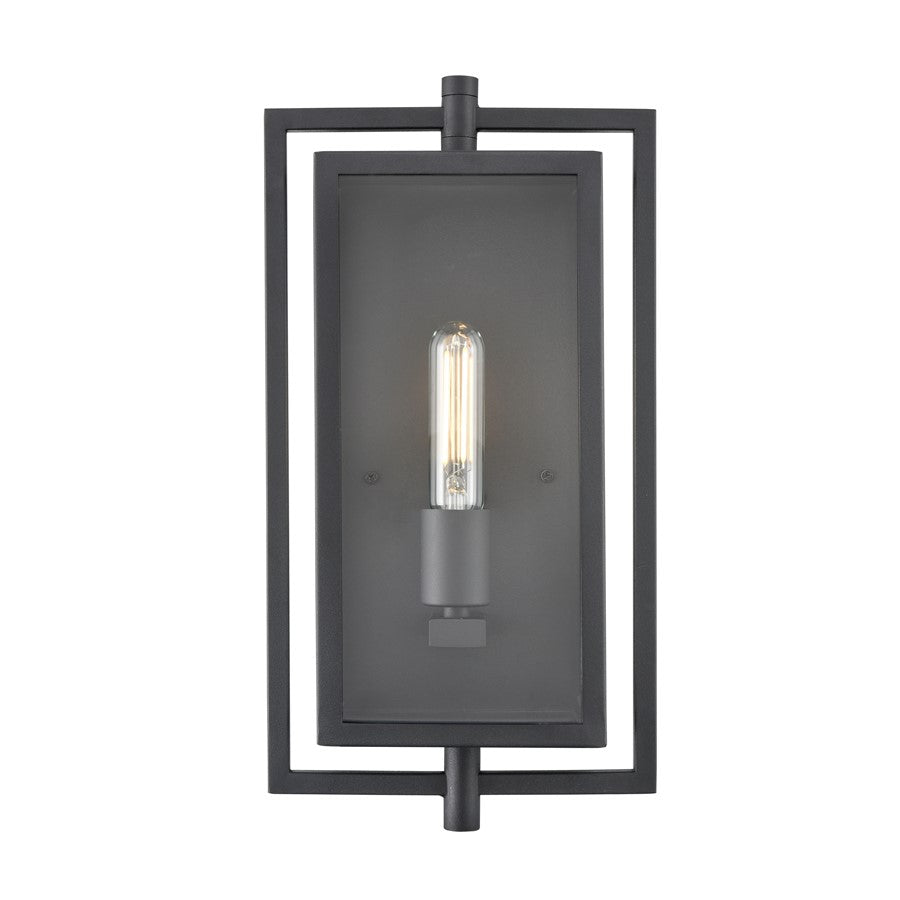Millennium Lighting Rankin 1Lt Outdoor Wall Sconce, Black/Clear - 250001-TBK