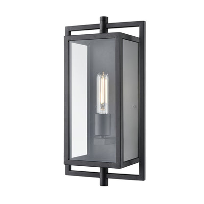 Millennium Lighting Rankin 1Lt Outdoor Wall Sconce, Black/Clear