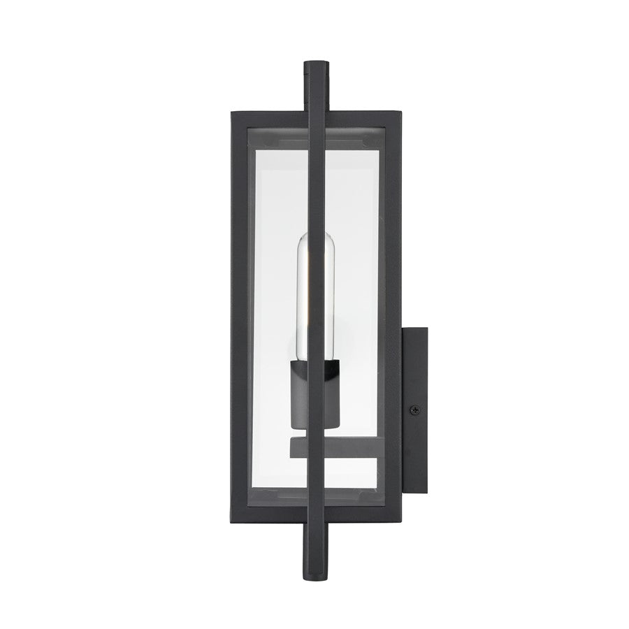 Millennium Lighting Rankin 1Lt Outdoor Wall Sconce, Black/Clear
