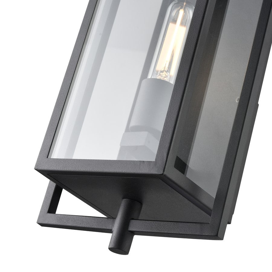 Millennium Lighting Rankin 1Lt Outdoor Wall Sconce, Black/Clear