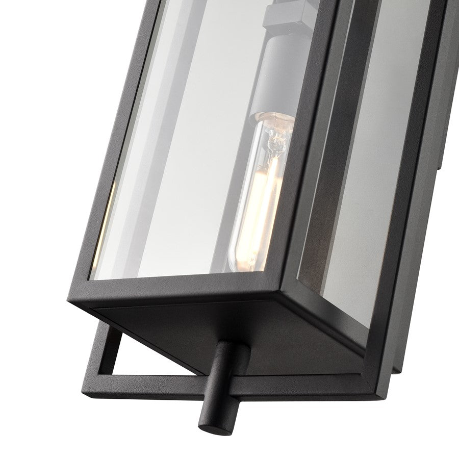 Millennium Lighting Rankin 2Lt Outdoor Wall Sconce, Black/Clear