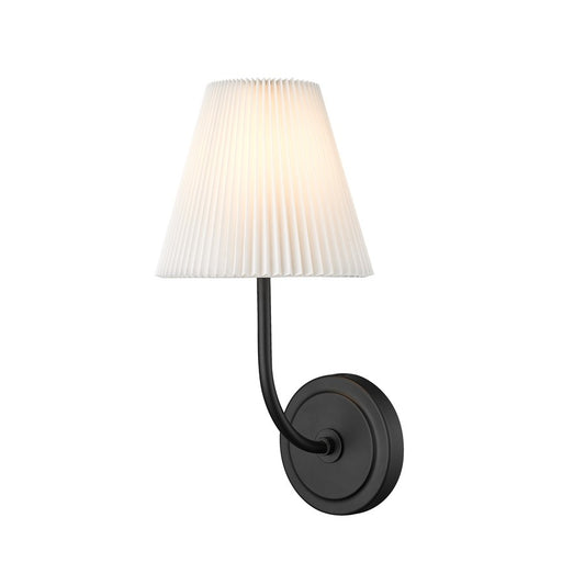 Millennium Lighting Ami 1Lt 7" Wall Sconce, Black/White - 25101-MB