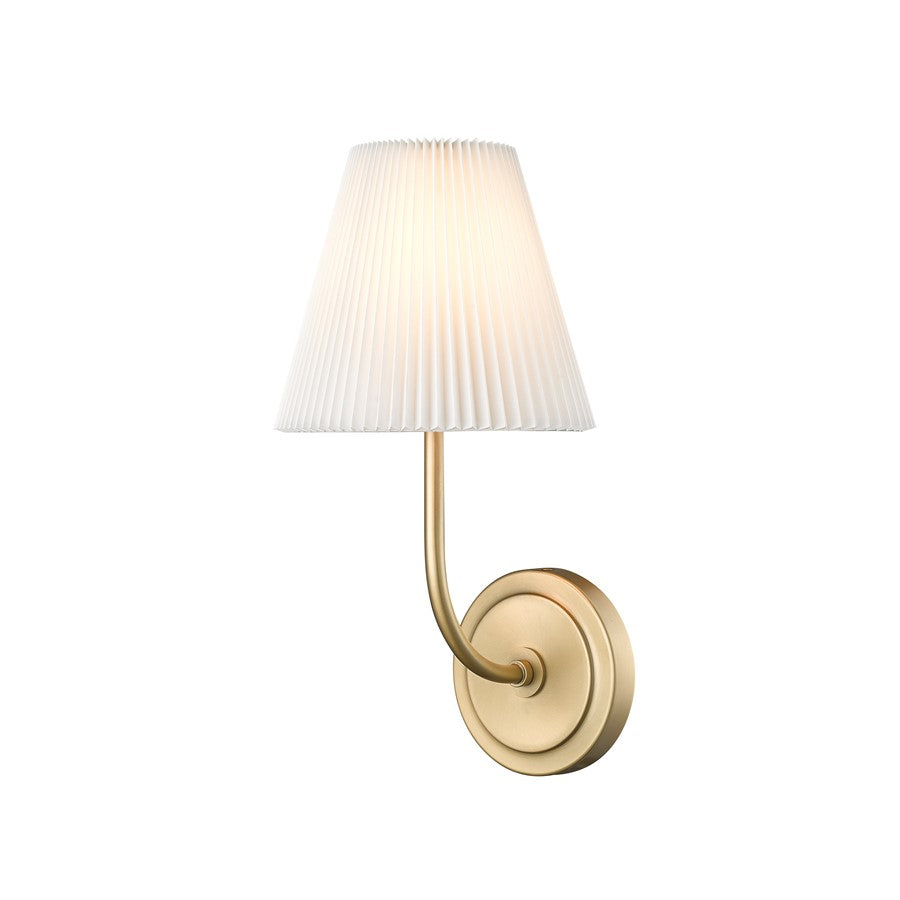 Millennium Lighting Ami 1Lt 7" Wall Sconce, Vintage Brass/White - 25101-VB