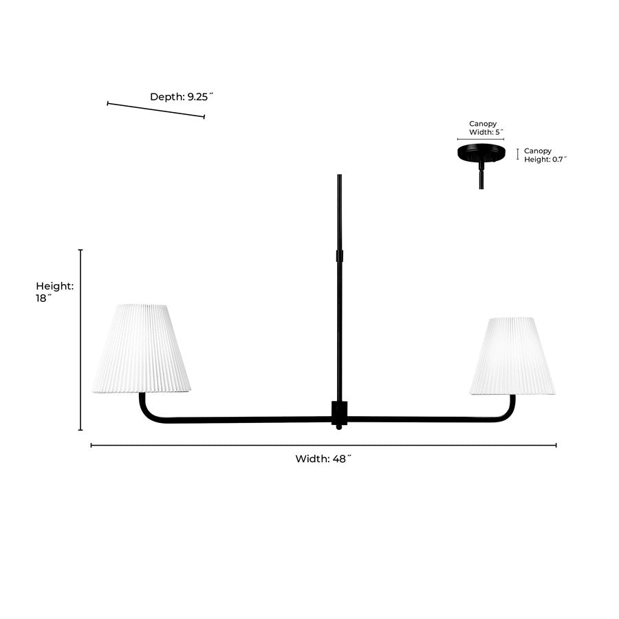 Millennium Lighting Ami 2Lt 48" Island, Vintage Brass/White