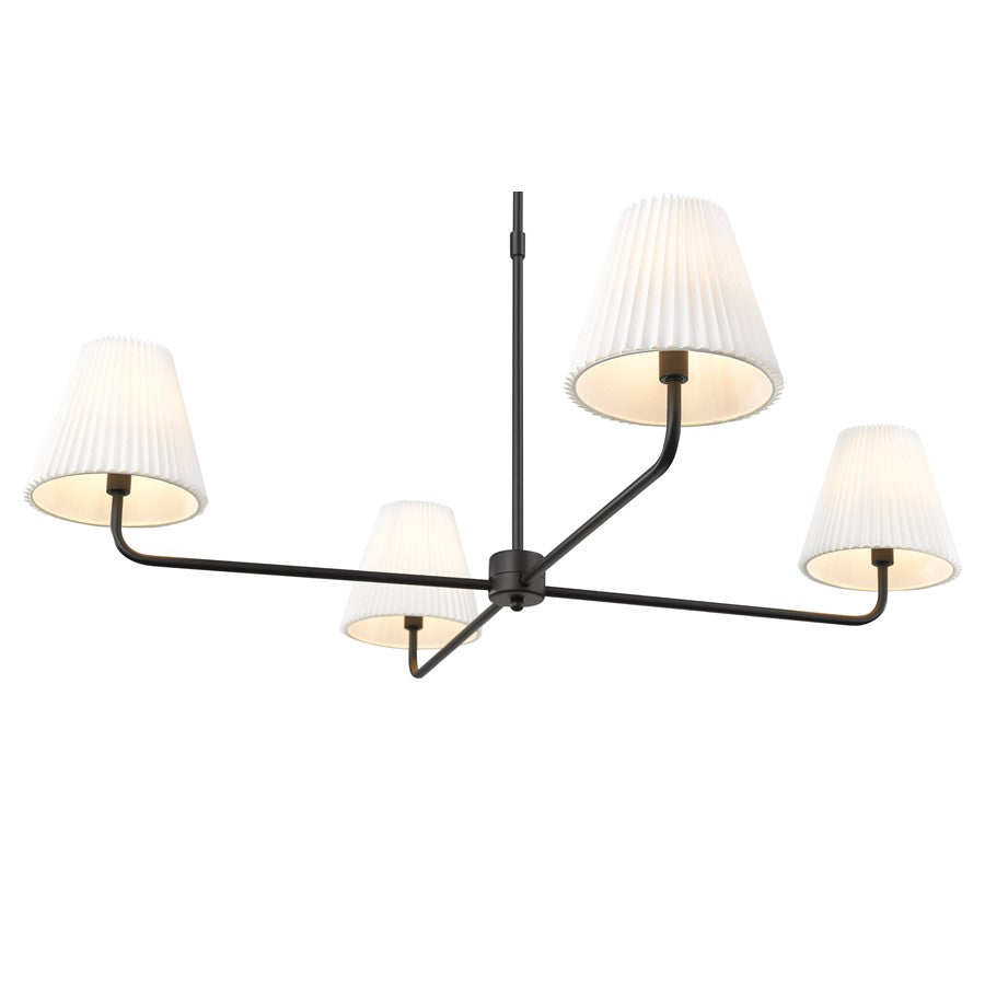 Millennium Lighting Ami 4Lt 40" Chandelier, Black/White