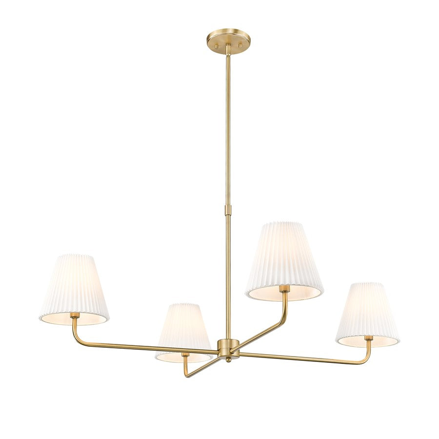 Millennium Lighting Ami 4Lt 40" Chandelier, Vintage Brass/White - 25104-VB