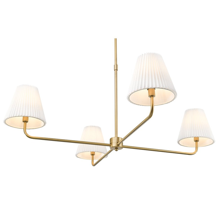 Millennium Lighting Ami 4Lt 40" Chandelier, Vintage Brass/White