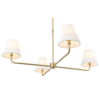 Millennium Lighting Ami 4Lt 40" Chandelier, Vintage Brass/White