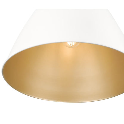 Millennium Lighting Kayman 1Lt 15" Pendant, White/ Gold