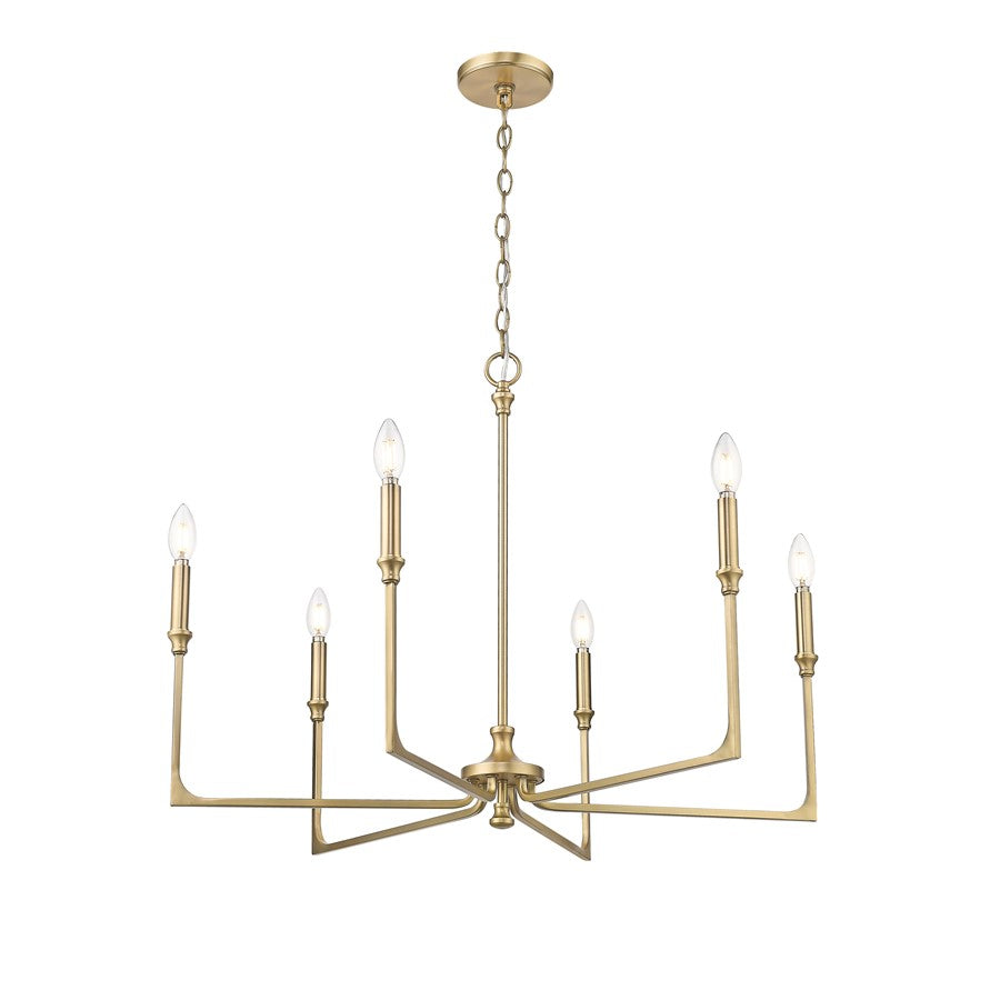 Millennium Lighting Azara 6Lt 32" Chandelier, Vintage Brass - 25306-VB