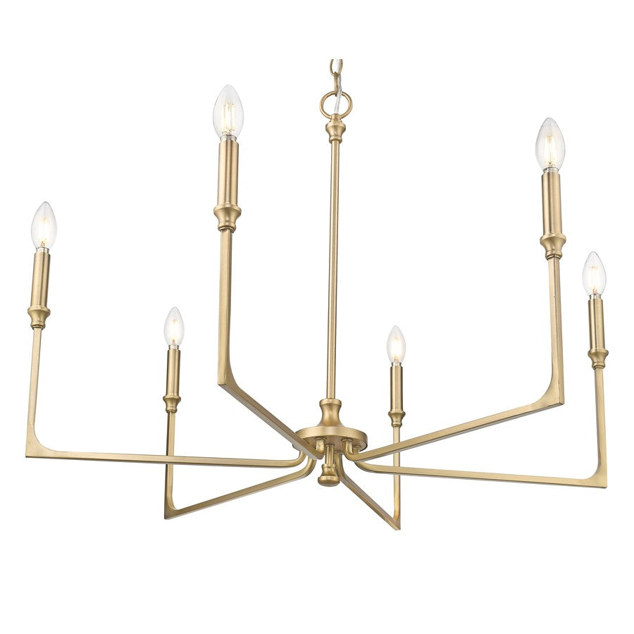 Millennium Lighting Azara 6Lt 32" Chandelier, Vintage Brass