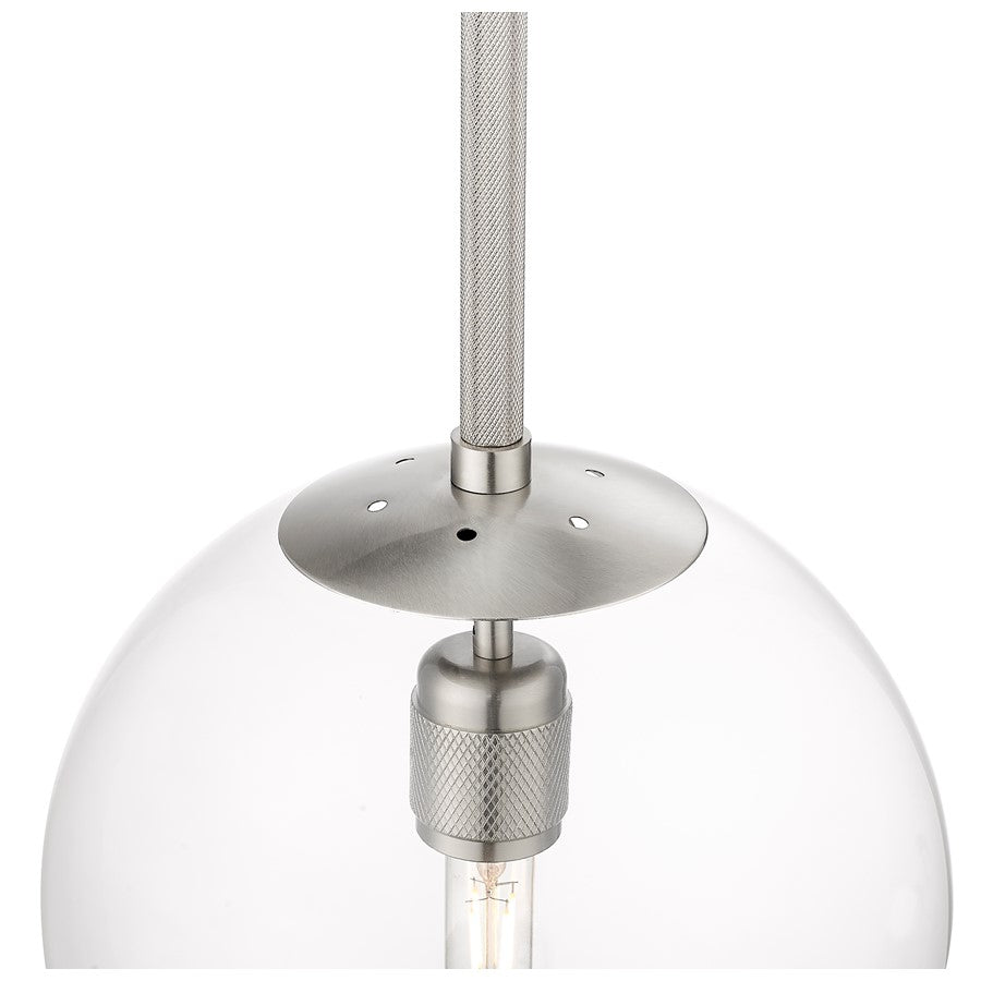 Millennium Lighting Kairo 1Lt 12" Pendant, Brushed Nickel/Clear
