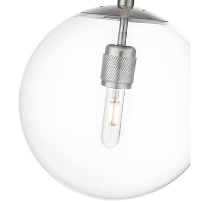 Millennium Lighting Kairo 1Lt 12" Pendant, Brushed Nickel/Clear