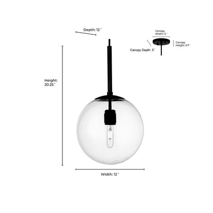 Millennium Lighting Kairo 1Lt 12" Pendant, Brushed Nickel/Clear