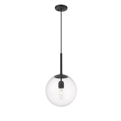 Millennium Lighting Kairo 1Lt 12" Pendant, Black/Clear - 25401-MB