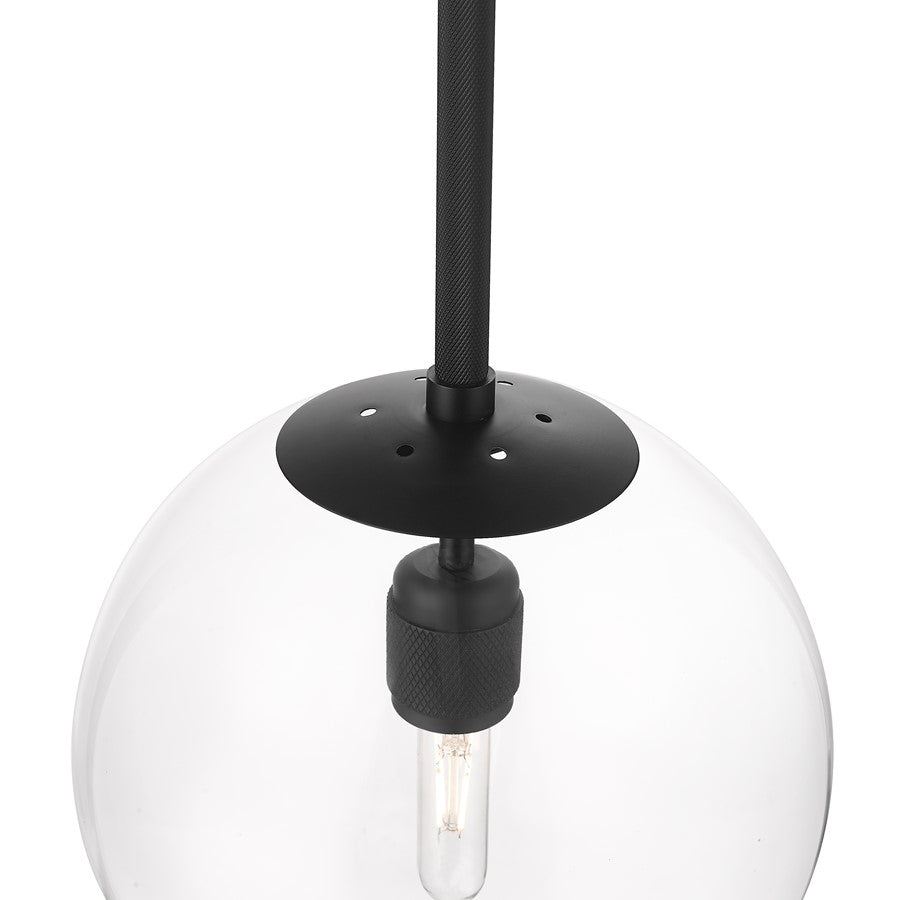 Millennium Lighting Kairo 1Lt 12" Pendant, Black/Clear