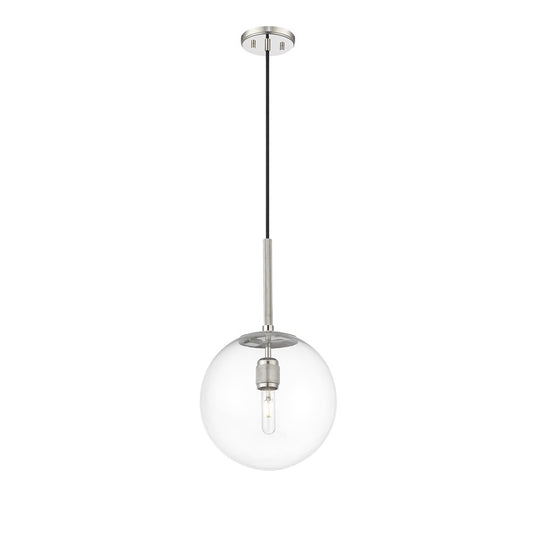 Millennium Lighting Kairo 1Lt 12" Pendant, Polished Nickel/Clear - 25401-PN