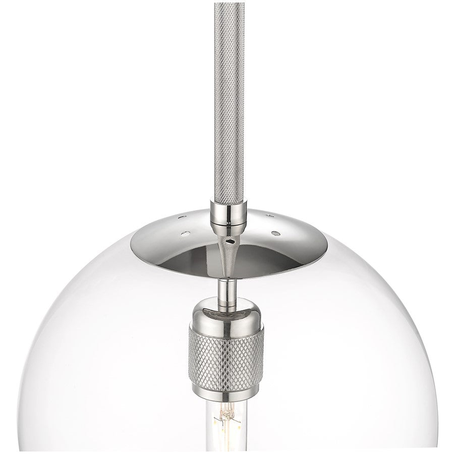 Millennium Lighting Kairo 1Lt 12" Pendant, Polished Nickel/Clear