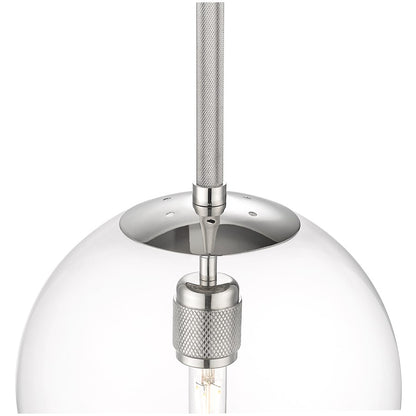 Millennium Lighting Kairo 1Lt 12" Pendant, Polished Nickel/Clear