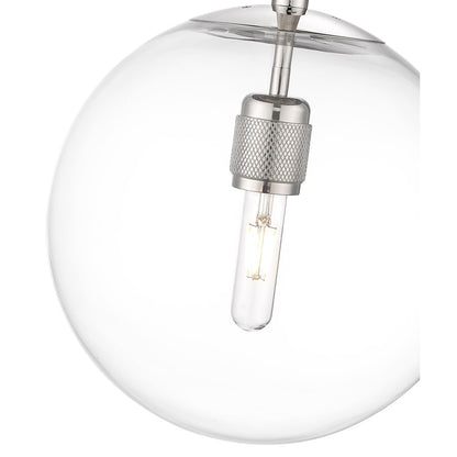 Millennium Lighting Kairo 1Lt 12" Pendant, Polished Nickel/Clear