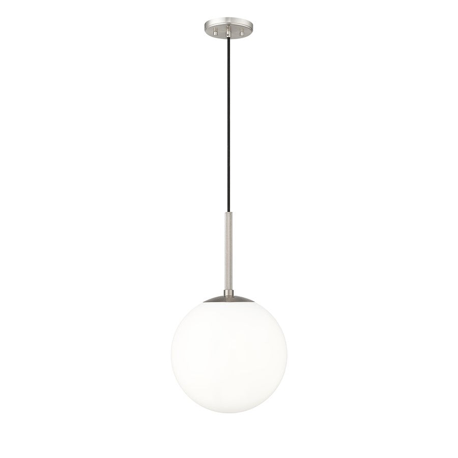 Millennium Lighting Kairo 1Lt 12" Pendant, Brushed Nickel/Shiny Opal
