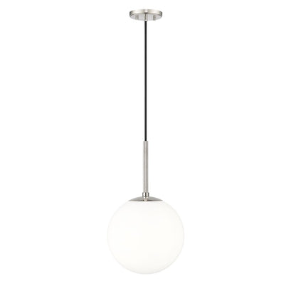 Millennium Lighting Kairo 1Lt 12" Pendant, Polished Nickel/Shiny Opal