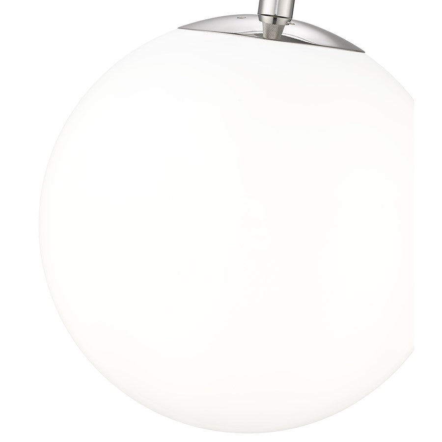 Millennium Lighting Kairo 1Lt 12" Pendant, Polished Nickel/Shiny Opal