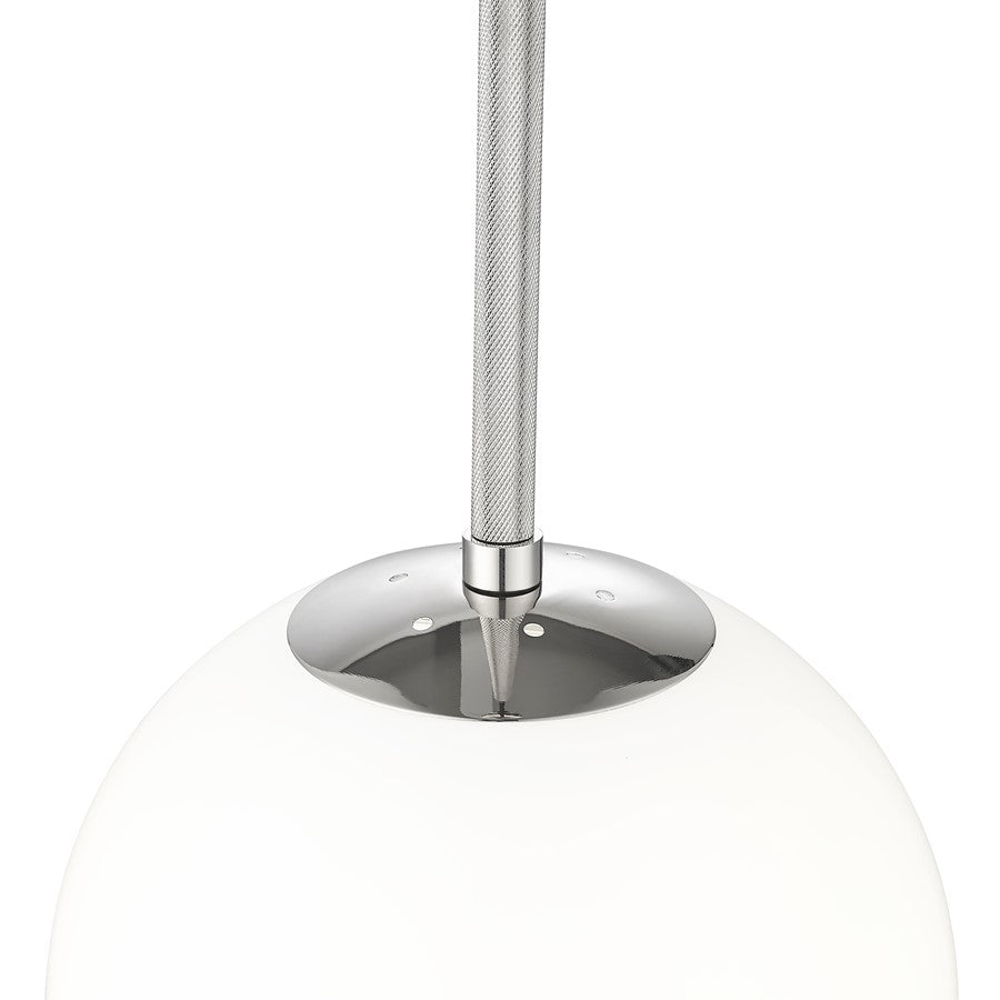 Millennium Lighting Kairo 1Lt 12" Pendant, Polished Nickel/Shiny Opal