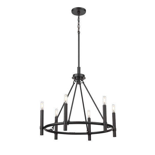 Millennium Lighting Skyva 6Lt 23" Chandelier, Black - 25656-MB