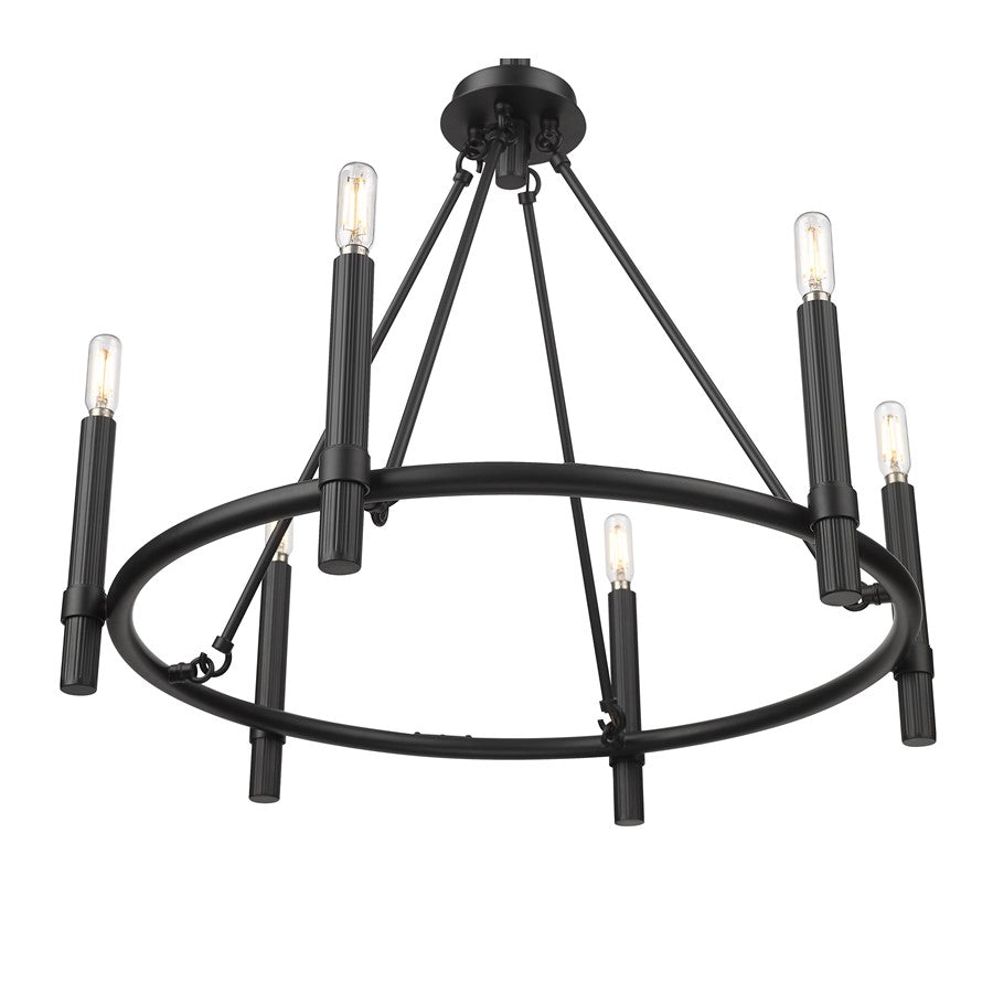 Millennium Lighting Skyva 6Lt 23" Chandelier, Black