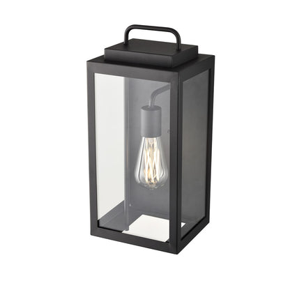 Millennium Gallatin 1Lt 16" Outdoor Wall Sconce, Black/Clear