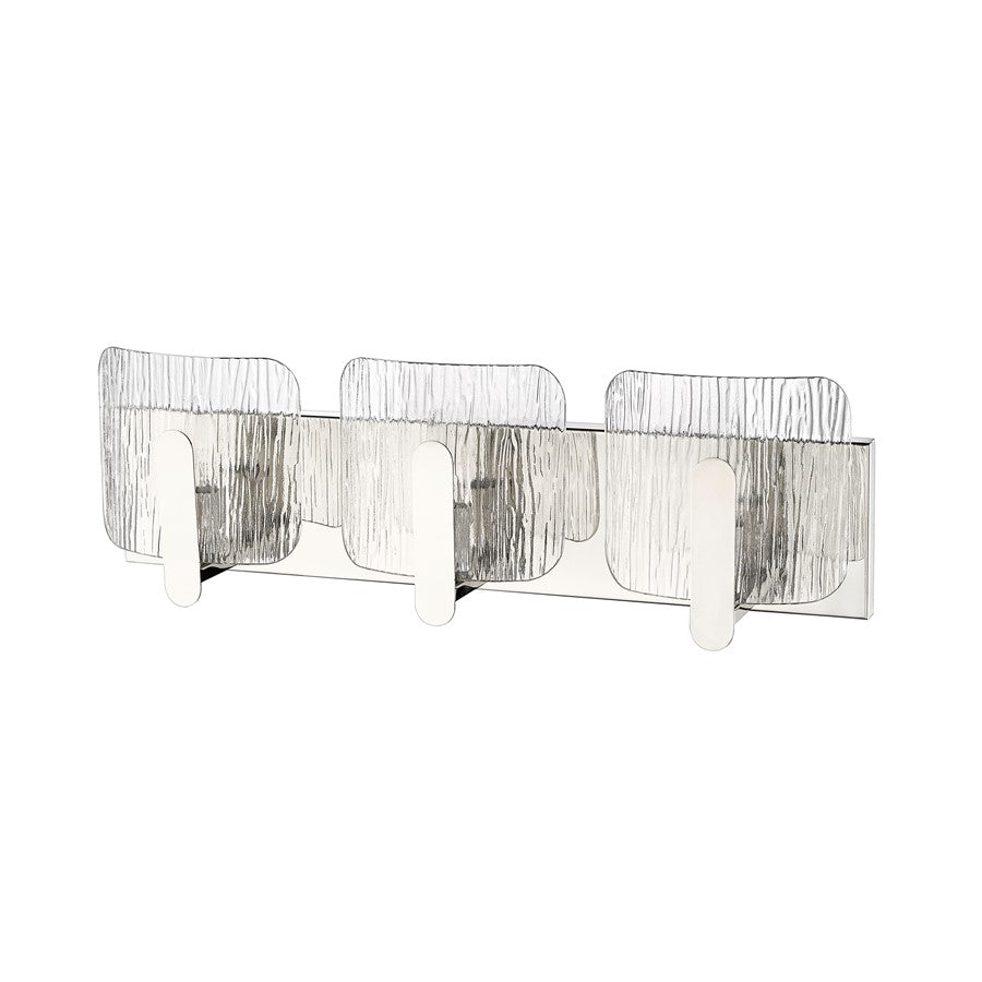 Millennium Lighting Rimini 3Lt Vanity, Polished Nickel/Clear