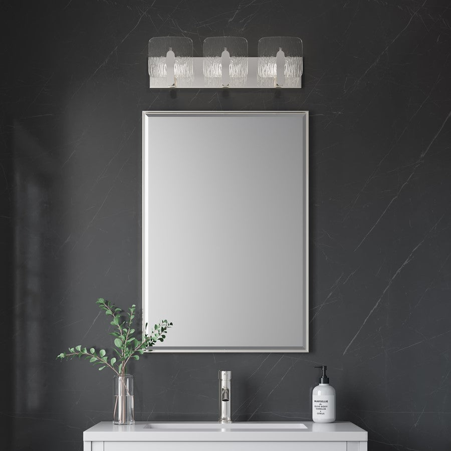 Millennium Lighting Rimini 3Lt Vanity, Polished Nickel/Clear