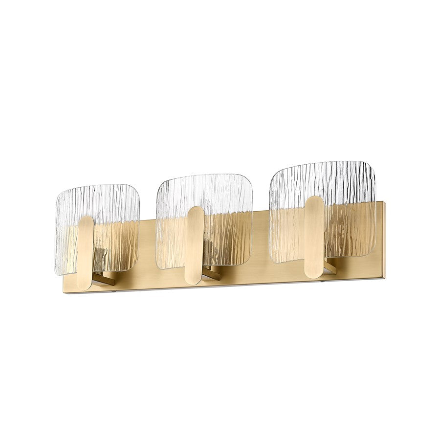 Millennium Lighting Rimini 3Lt Vanity, Vintage Brass/Clear