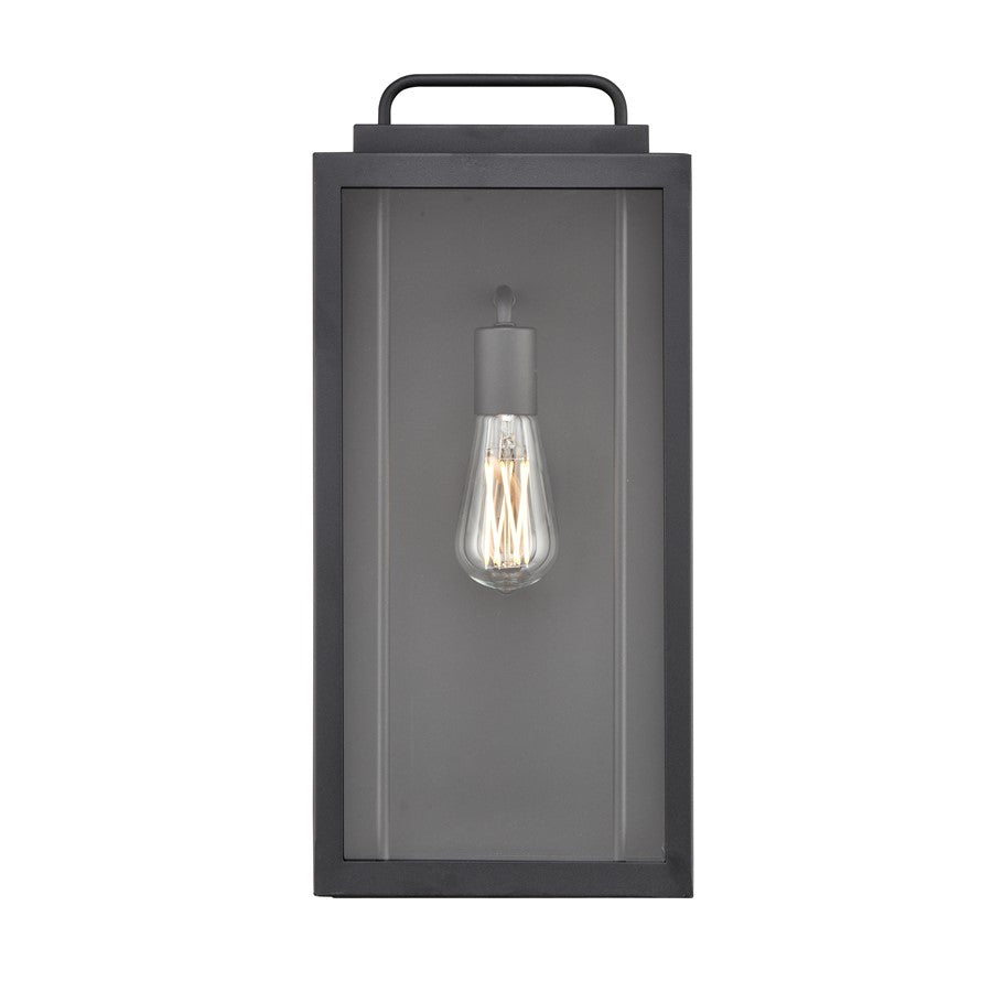 Millennium Gallatin 1Lt 19" Outdoor Wall Sconce, Black/Clear - 260101-TBK