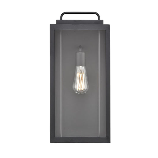 Millennium Gallatin 1Lt 19" Outdoor Wall Sconce, Black/Clear - 260101-TBK