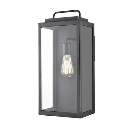 Millennium Gallatin 1Lt 19" Outdoor Wall Sconce, Black/Clear