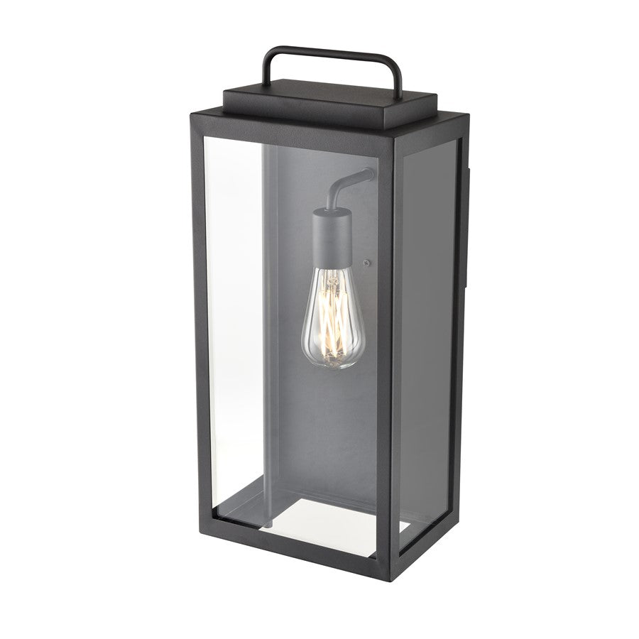 Millennium Gallatin 1Lt 19" Outdoor Wall Sconce, Black/Clear