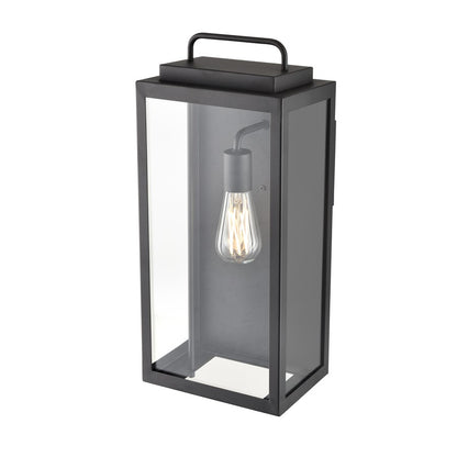 Millennium Gallatin 1Lt 19" Outdoor Wall Sconce, Black/Clear