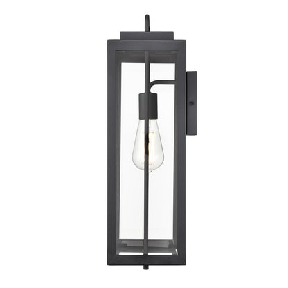 Millennium Gallatin 1Lt 19" Outdoor Wall Sconce, Black/Clear