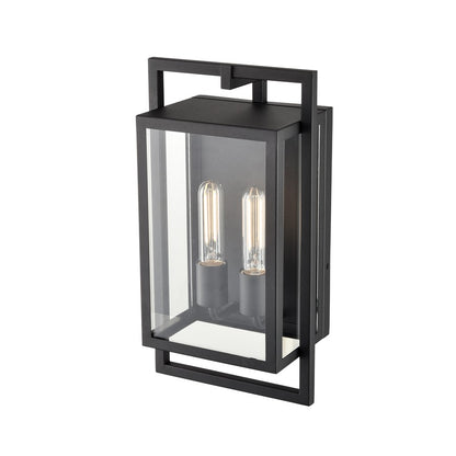 Millennium Lighting Agatha 2Lt 16" Outdoor Wall Sconce, Black/Clear