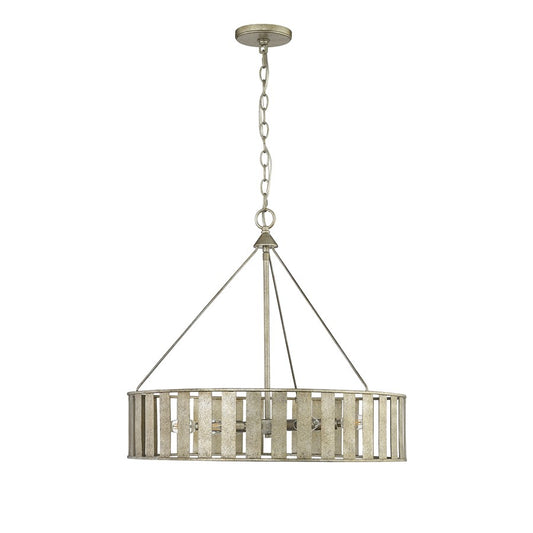 Millennium Stella 6Lt Chandelier, Antique Silver/Steel - 27006-AS
