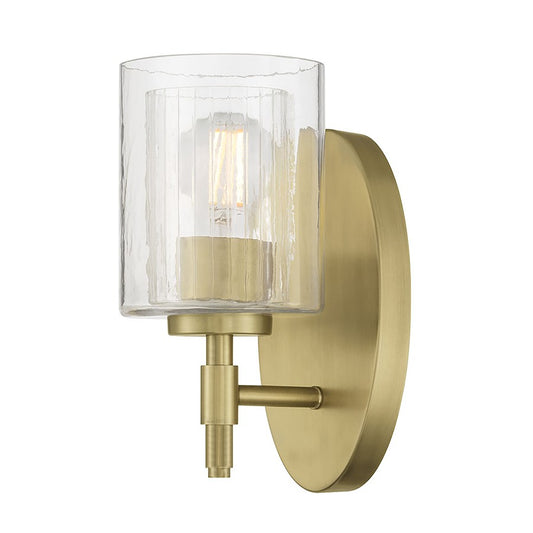 Millennium Solventa 1Lt Wall Sconce, Brass/Clear Ribbed & Clear - 270101-VB