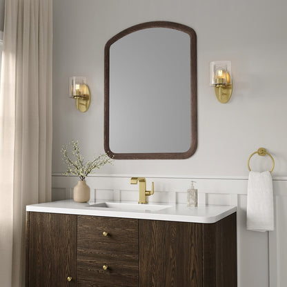 Millennium Solventa 1Lt Wall Sconce, Brass/Clear Ribbed & Clear