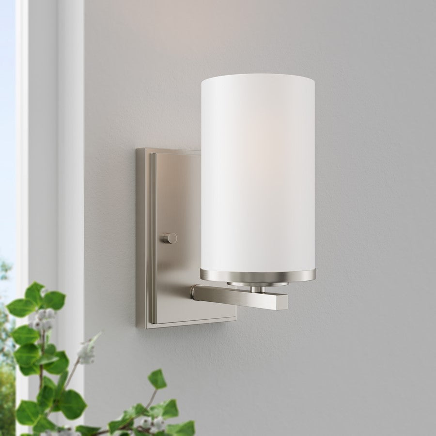 Millennium Verlana 8.75" High 1Lt Wall Sconce, Nickel/Etched White