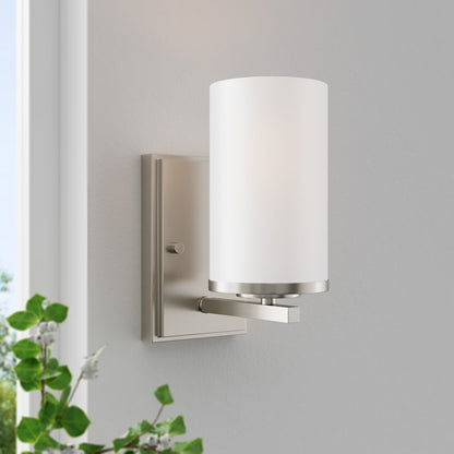 Millennium Verlana 8.75" High 1Lt Wall Sconce, Nickel/Etched White