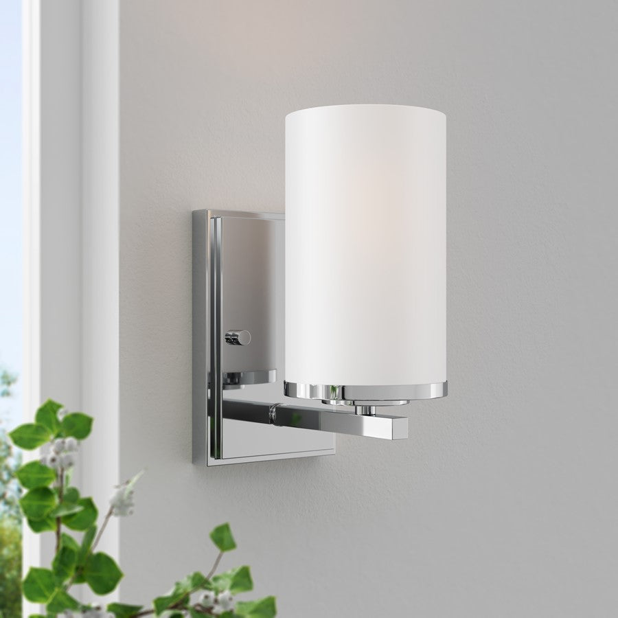 Millennium Verlana 8.75" High 1Lt Wall Sconce, Chrome/Etched White