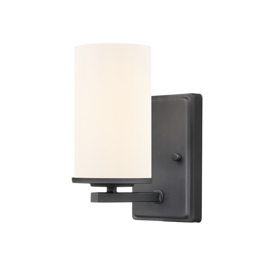Millennium Verlana 8.75" High 1Lt Wall Sconce, Black/Etched White - 2701WG-MB